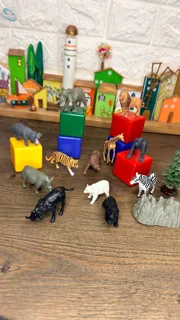 ست فیگور ۱۲ تایی حیوانات وحشی و‌جنگل با باکس نگهداری