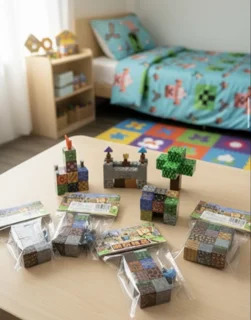 پکهای ۸ تایی مکعبهای مگنتی ماینکرفت همراه با یک آدمک