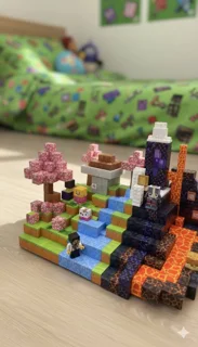 مگنت ۱۰۰ تایی ماینکرفت با سه تا آدمک لگویی همراه با بگ نگهداری