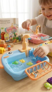 سینک و ماهی گیری طرح دایناسور