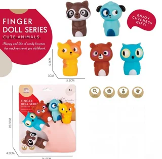 پاپت انگشتی طرح حیوانات جنگل شامل خرس تدی